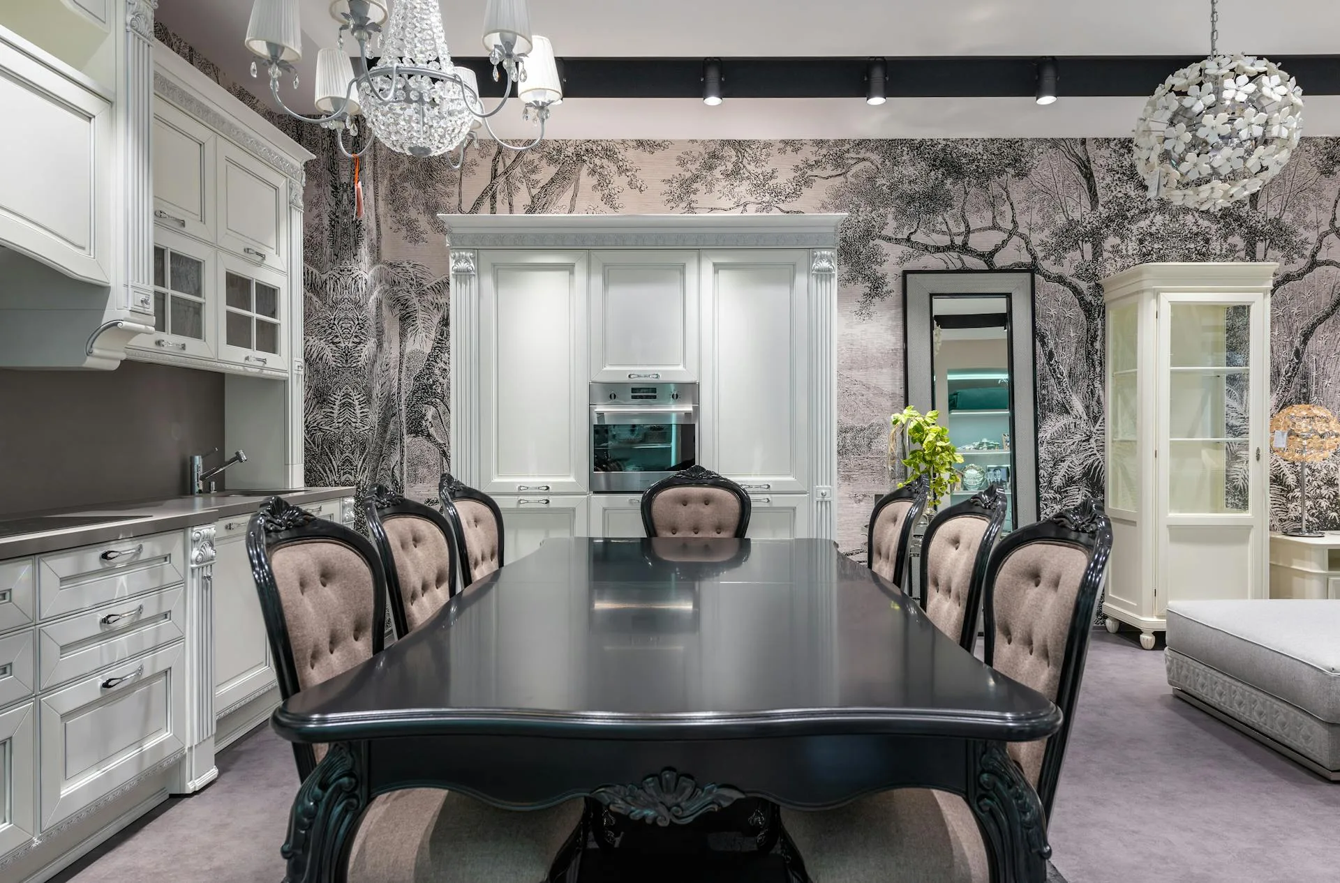 Commercial vinyl wallpaper installation